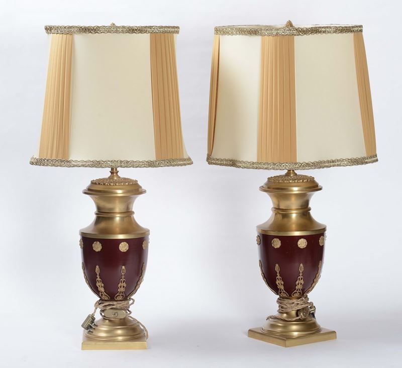 Coppia di lampade da tavolo in stile Neoclassico  - Asta Antiquariato e Dipinti Antichi - Cambi Casa d'Aste