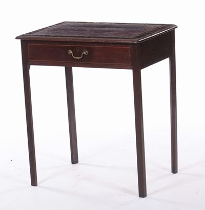 Comodino in Stile con Piano in Pelle, XX Secolo