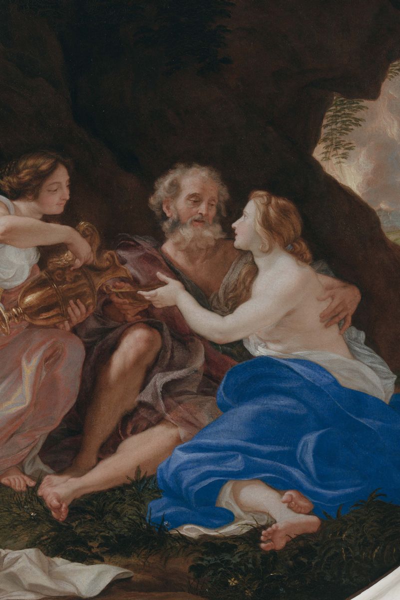 Giovan Battista Gaulli Detto il Baciccio (1639-1709)loth e le Figlie Giuda e Tamar