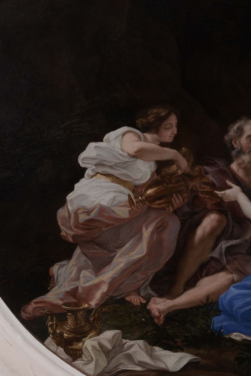 Giovan Battista Gaulli Detto il Baciccio (1639-1709)loth e le Figlie Giuda e Tamar