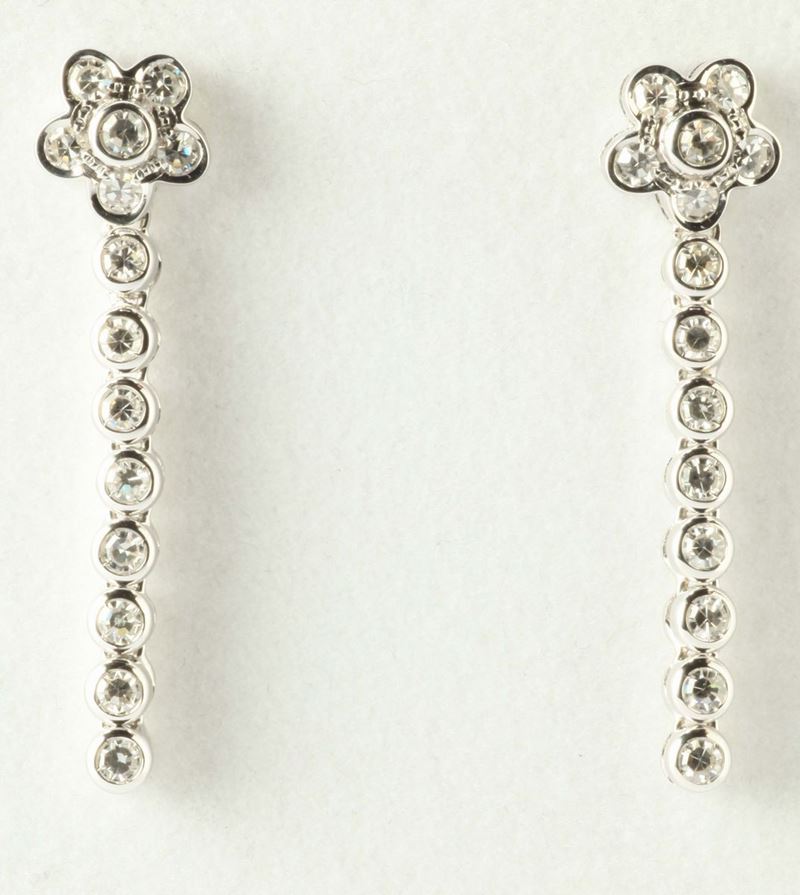Orecchini pendenti con diamanti  - Auction Silvers and Jewels - Cambi Casa d'Aste