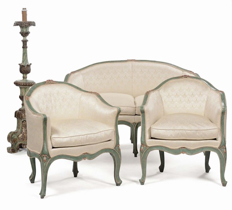 Salottino da camera in legno laccato, Genova, Periodo Luigi XV  - Auction Bartolozzi, House of Antiquaries since 1887 - Cambi Casa d'Aste