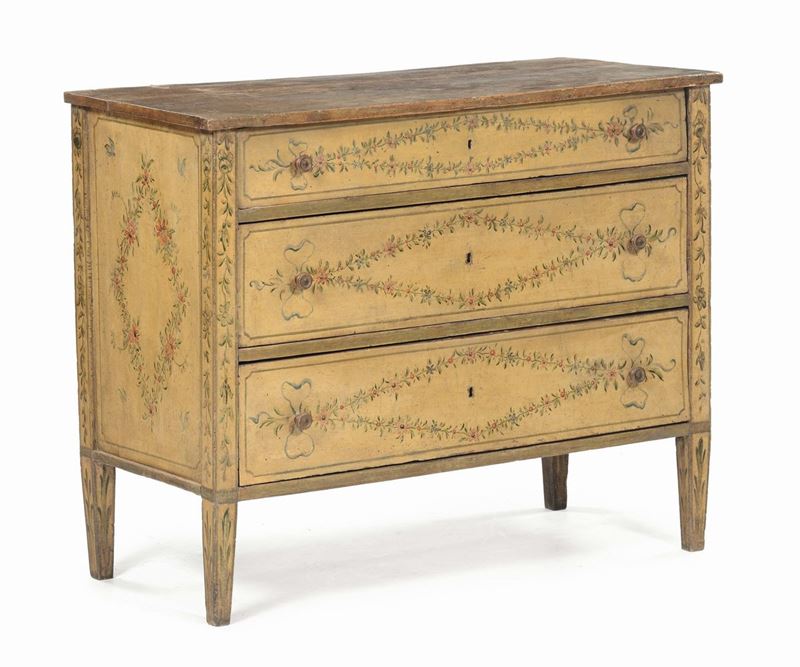 Cassettoncino in legno laccato e finemente dipinto, Marche XVIII secolo  - Auction Bartolozzi, House of Antiquaries since 1887 - Cambi Casa d'Aste