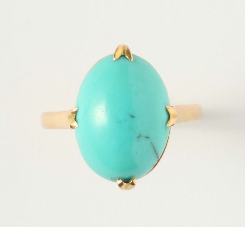 Anello con turchese  - Auction Silvers and Jewels - Cambi Casa d'Aste