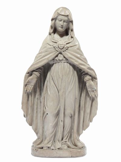 Scultura in Marmo Raffigurante “madonna della Misericordia”, Arte Ligure del XVII Secolo