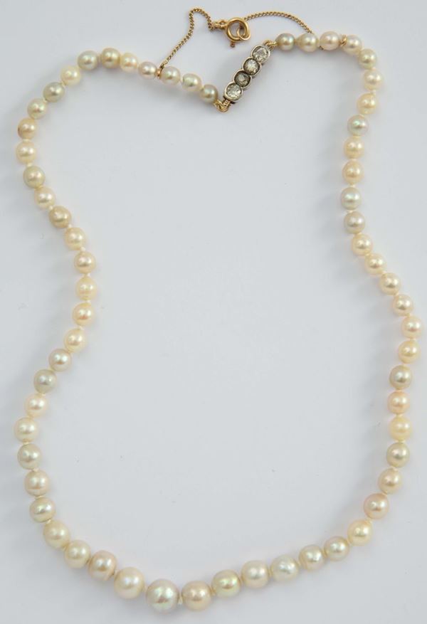 A natural salt water pearl necklace