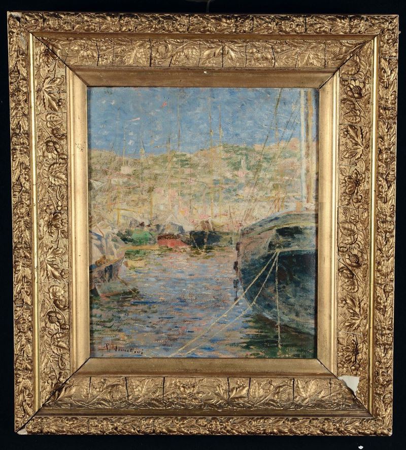 Plinio Nomellini (1866 - 1943) Veduta di Porto, 1890 circa  - Auction Fine Art Selection - Cambi Casa d'Aste