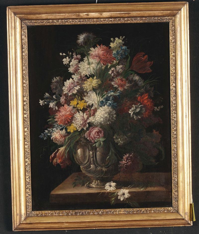 Louis Belin de Fontenay (1603-1666) Natura morta con vaso di fiori  - Asta Dipinti Antichi - Cambi Casa d'Aste