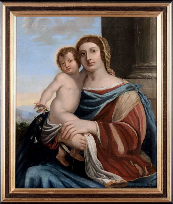 Scuola Romana del XVIII secolo Madonna con Bambino