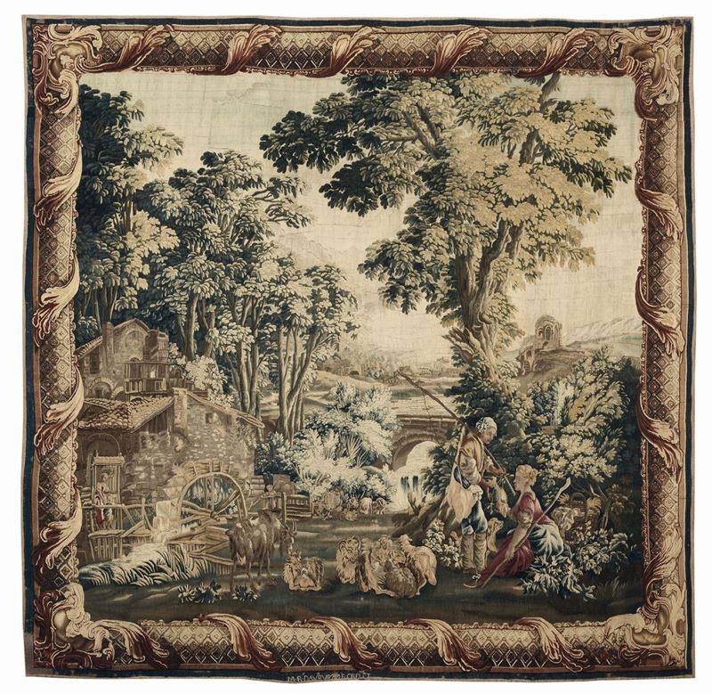 Arazzo fiammingo, manifattura di Aubusson, metà XVIII secolo  - Asta Antiquariato e Dipinti Antichi - Cambi Casa d'Aste