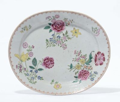 Piatto in Porcellana Famiglia Rosa, Cina
