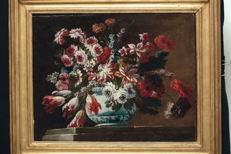 Giuseppe Lavagna (Napoli 1684-1724) Vaso di fiori  - Asta Dipinti Antichi - Cambi Casa d'Aste