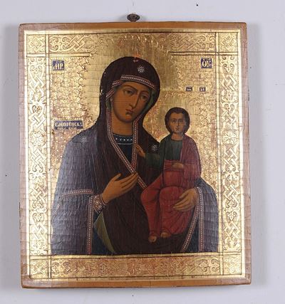 Icona Raffigurante Madonna con Bambin Gesu’