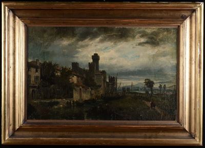 Ercole Calvi (1824-1900)veduta di Porto