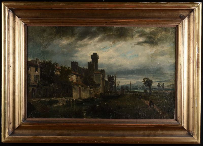Ercole Calvi (1824-1900) Veduta di porto  - Auction Antique and Old Masters - Cambi Casa d'Aste