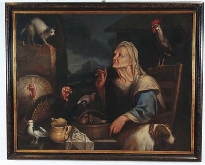 Antonio Cifrondi (clusone 1656 - Brescia 1730), Attribuito Ascena di Cortile