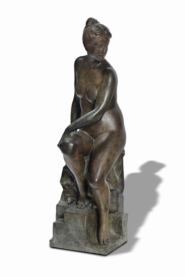 A molten bronze sculpture representing Venus dated 1986, Lorenzo Garaventa (1913-1999) Venere, 1986
