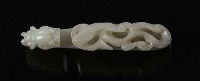 Fibbia in Giada Bianca a Guisa di Draghetto, Cina, Dinastia Qing, Epoca Qianlong (1736-1796)
