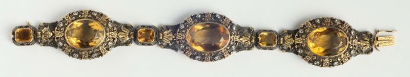 A 20th century citrine, silver and gold bracelet  - Auction Fine Jewels - I - Cambi Casa d'Aste