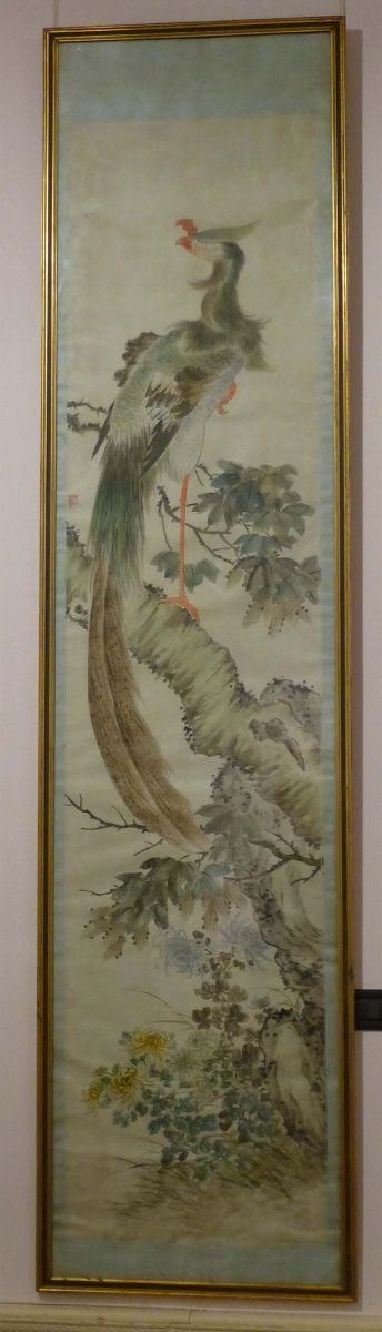 Dipinto su carta raffigurante fenice, Cina, XX secolo  - Asta Asta a Tempo Antiquariato - I - Cambi Casa d'Aste