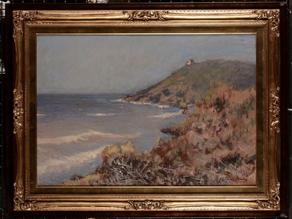 Raffaello Gambogi (1874 - 1943) Paesaggio costiero