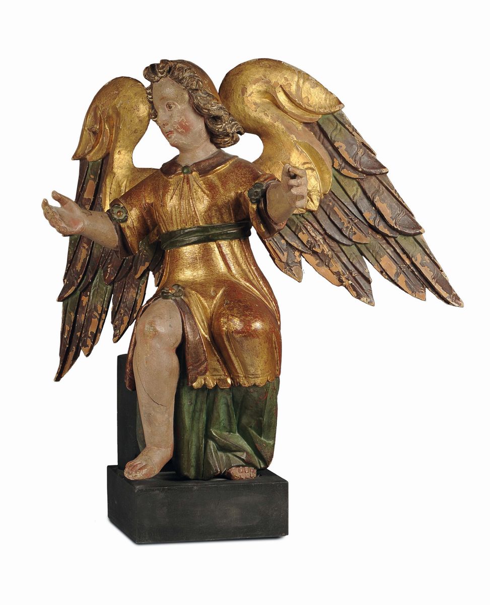 Coppia di Angeli in Legno Scolpito, Dorato e Policromo, Ottaviano Dolci Castel Durante (1480-1565...