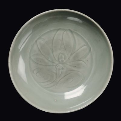 Piatto in Porcellana Longquan Celadon, Cina, Dinastia Song/yuan, XIII-XIV Secolo