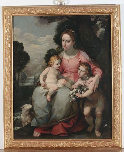 Simone Barabino (genova 1585 - Milano 1660)sacra Famiglia con San Giovannino