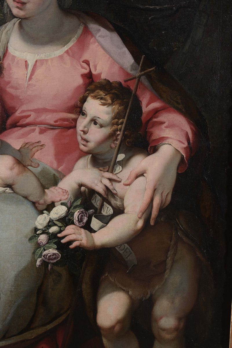 Simone Barabino (genova 1585 - Milano 1660)sacra Famiglia con San Giovannino