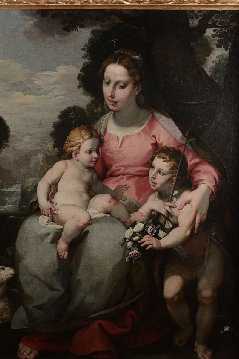Simone Barabino (genova 1585 - Milano 1660)sacra Famiglia con San Giovannino