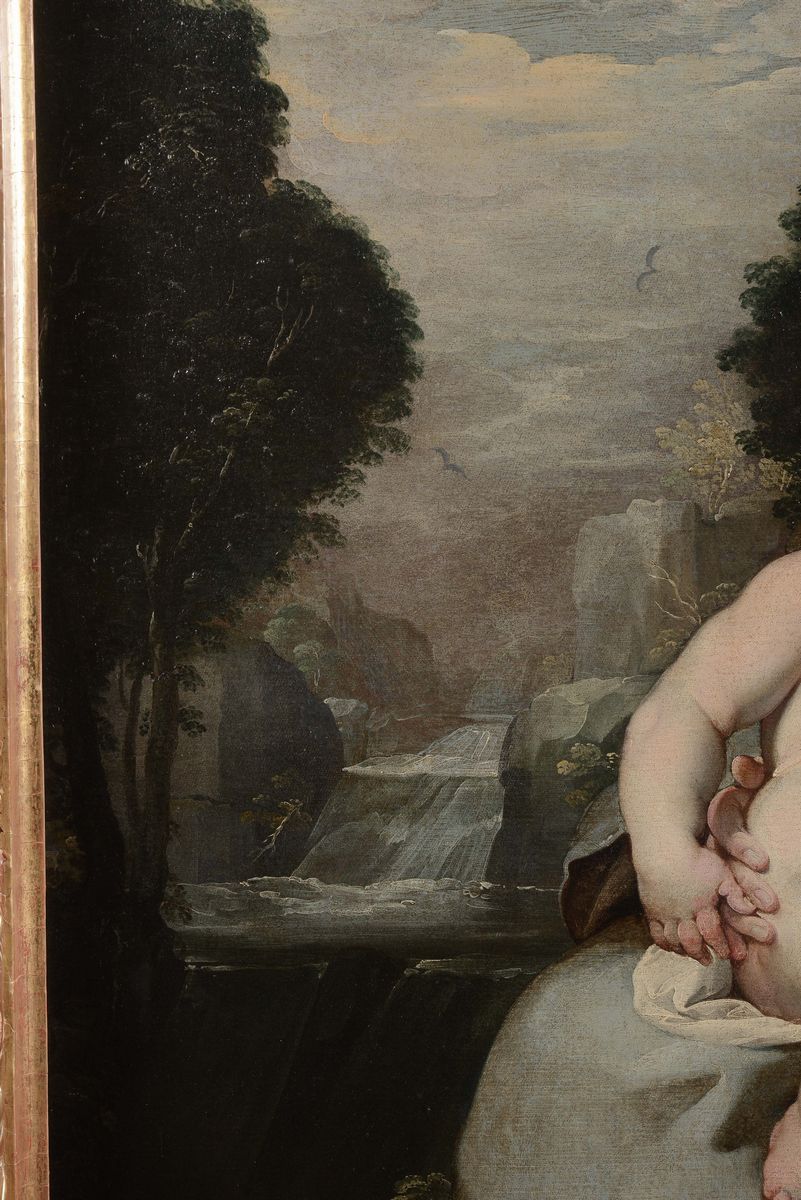 Simone Barabino (genova 1585 - Milano 1660)sacra Famiglia con San Giovannino