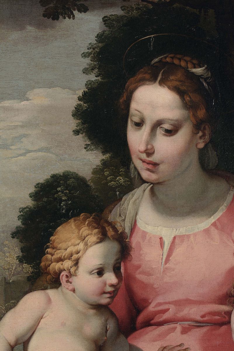 Simone Barabino (genova 1585 - Milano 1660)sacra Famiglia con San Giovannino