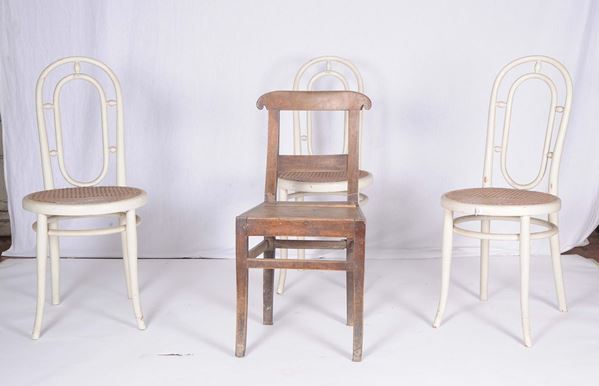 Tre sedie tipo thonet