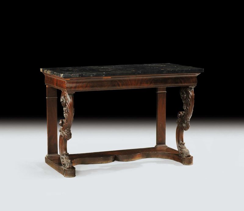 Console Carlo X in mogano, XIX secolo  - Auction Time Auction 1-2015 - Cambi Casa d'Aste