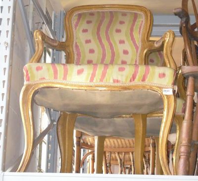 Coppia di Poltroncine in Stile Luigi Xvl Laccate e Dorate