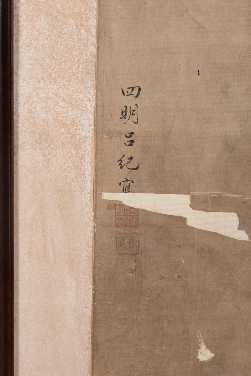 Dipinto su Carta a Soggetto Naturalistico con Pernici, Cina, Dinastia Qing, XIX Secolo