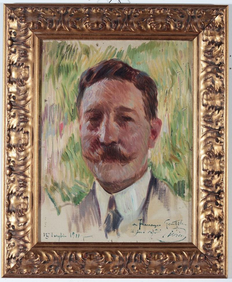 Anonimo del XIX secolo Ritratto maschile, 1911  - Asta Dipinti del XIX e XX secolo - Cambi Casa d'Aste