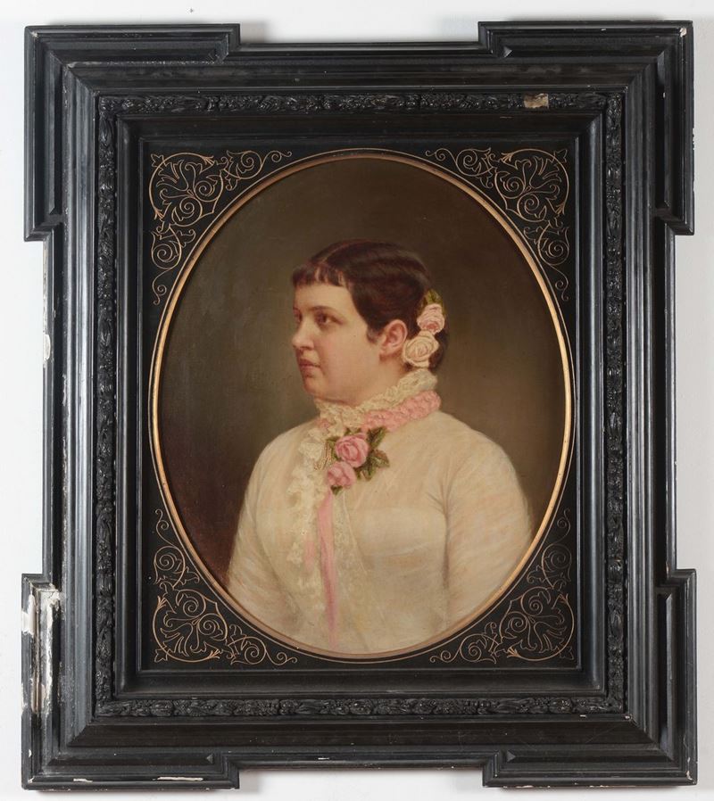 Anonimo del XIX secolo Ritratto femminile  - Asta Asta a Tempo 05-2014 - Cambi Casa d'Aste