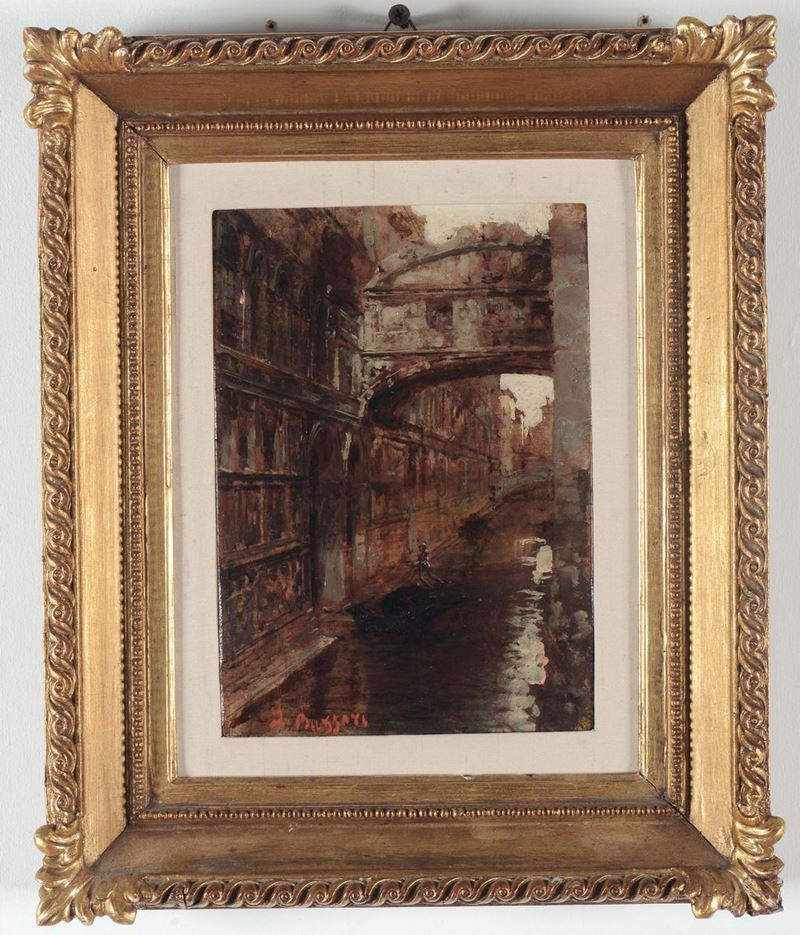 Leonardo Bazzaro (1853 - 1937) Ponte dei sospiri  - Auction 19th and 20th Century Paintings - Cambi Casa d'Aste