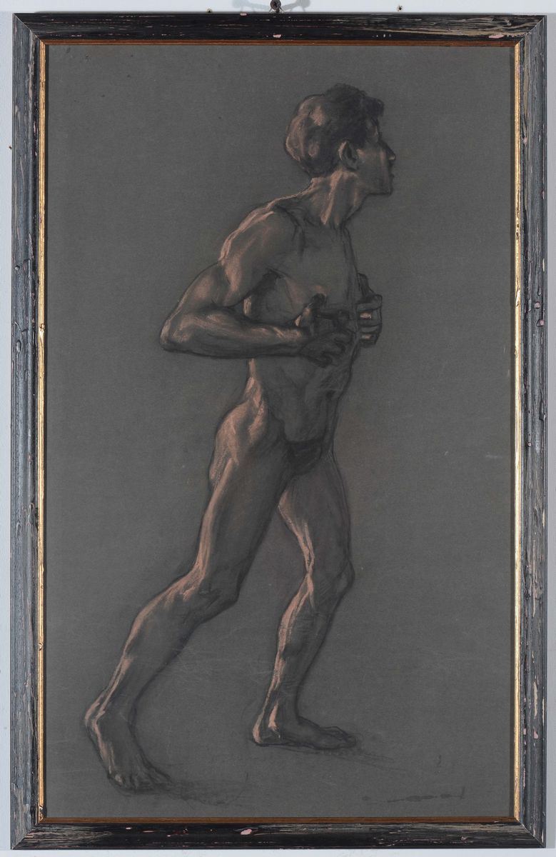 Anonimo del XIX secolo Nudo maschile  - Asta Asta a Tempo 9-2014 - Cambi Casa d'Aste