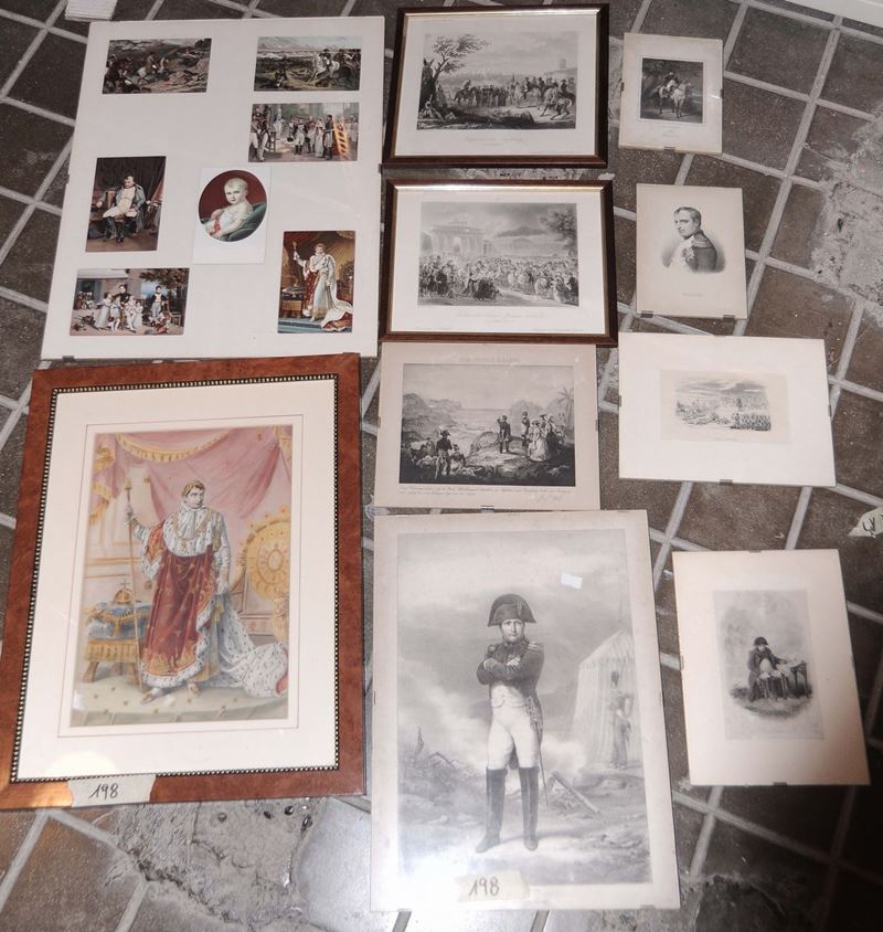Insieme di stampe, cartoline, porcellane e bronzi raffiguranti Napoleone  - Auction Time Auction 6-2014 - Cambi Casa d'Aste