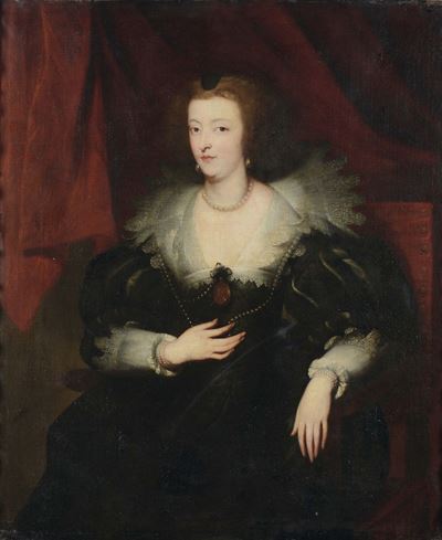 Scuola Fiamminga del XVII-XVIII Secoloritratto di Genevieve D'urfè Marquise D'havre Et Duchesse D...