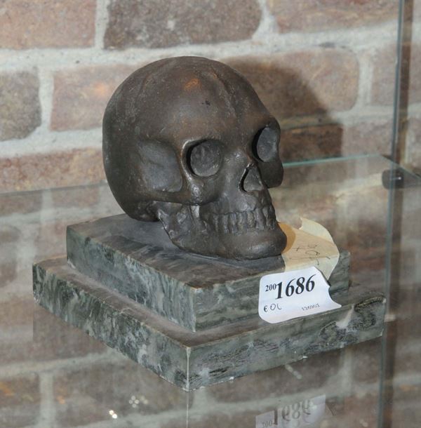 Teschio in bronzo brunito