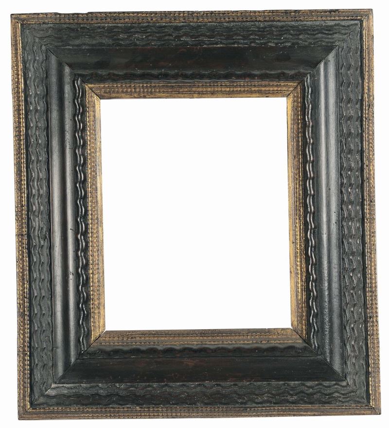 Cornice guillochè nera e oro, Fiandre XVII secolo  - Auction Antique Frames - Cambi Casa d'Aste