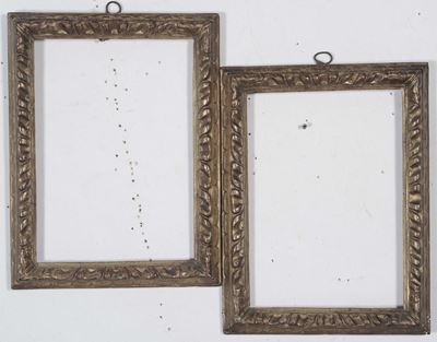 Coppia di Cornici in Legno Dorato e Intagliato, Piemonte XVIII Secolo