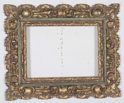Cornice in Legno Dorato e Intagliato, Piemonte XVIII Secolo