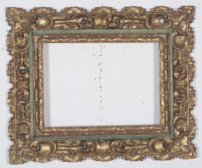 Cornice in legno dorato e intagliato,  Piemonte XVIII secolo  - Auction Antique Frames - Cambi Casa d'Aste