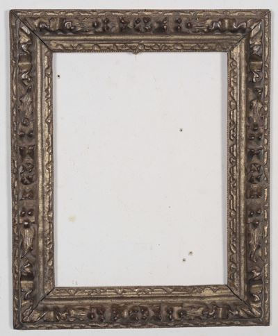 Cornice Rettangolare in Legno Dorato e Intagliato, XVIII Secolo