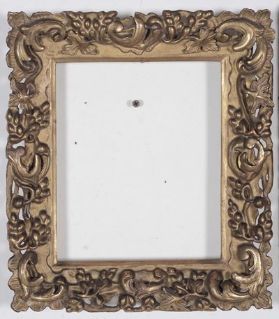 Cornice in Legno Dorato e Intagliato, XIX Secolo