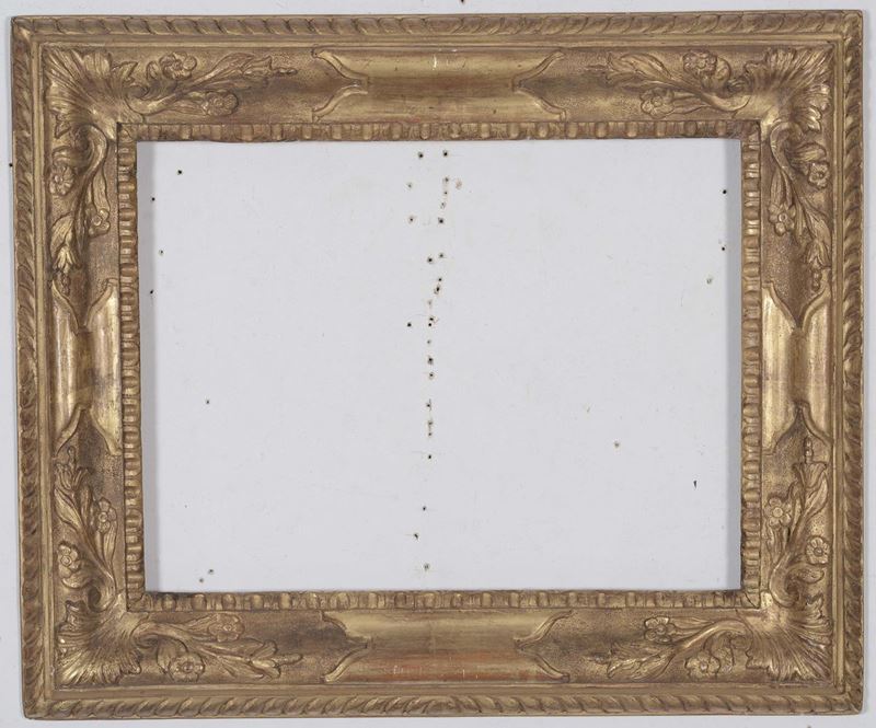 Cornice in legno dorato e intagliato, XVIII seolo  - Auction Antique Frames - Cambi Casa d'Aste